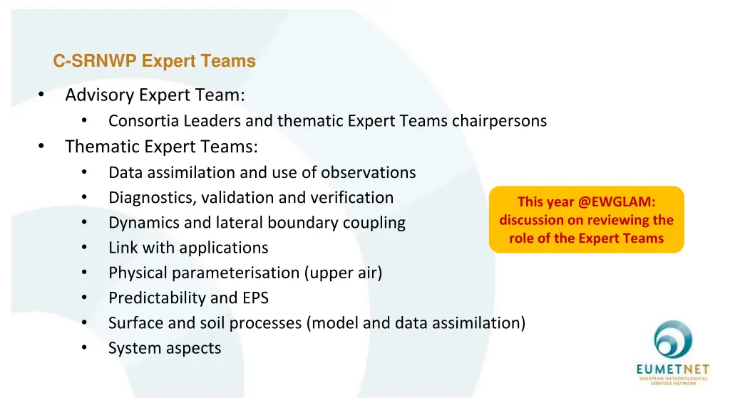 c srnwp expert teams
