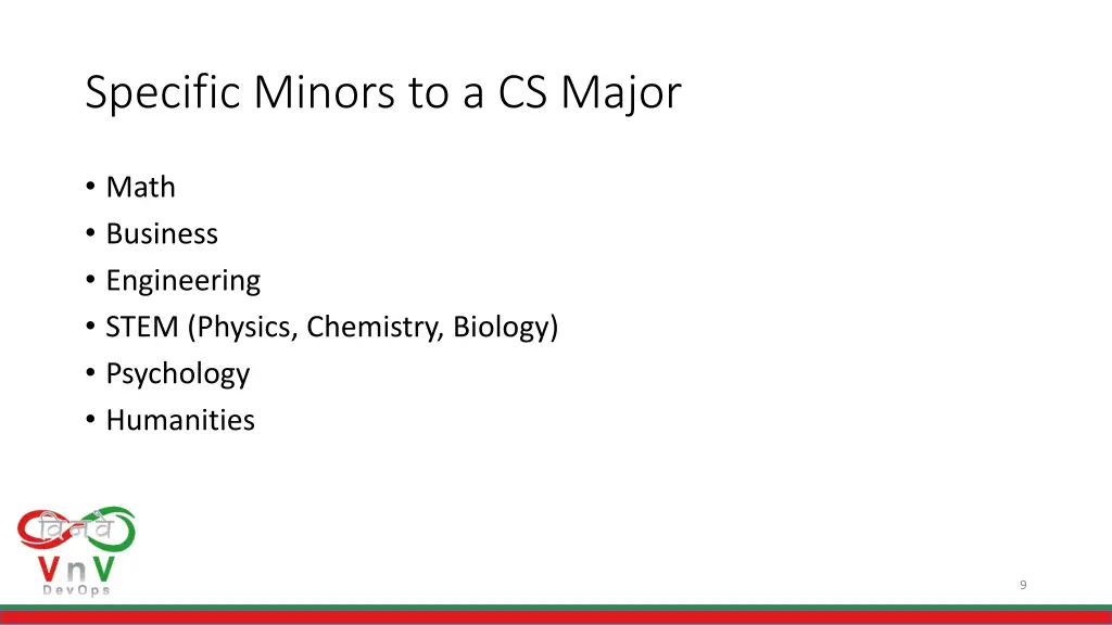 specific minors to a cs major