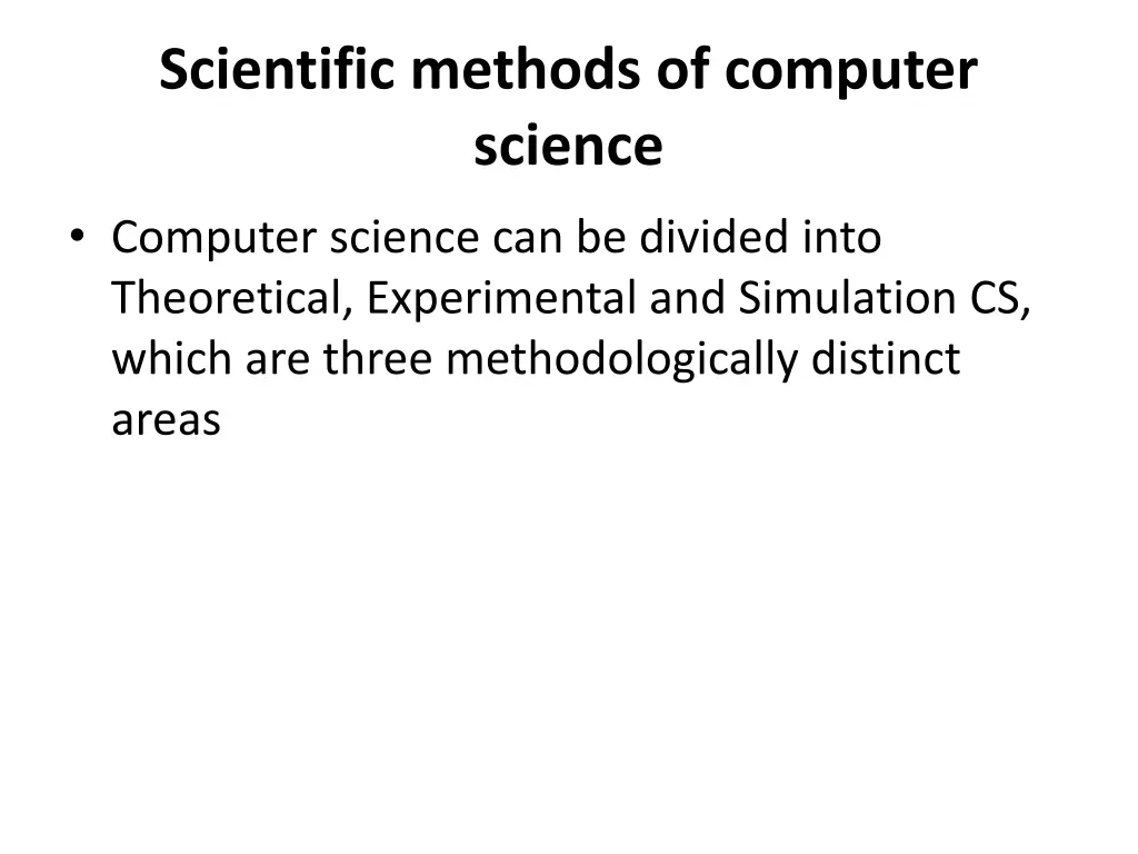 scientific methods of computer science