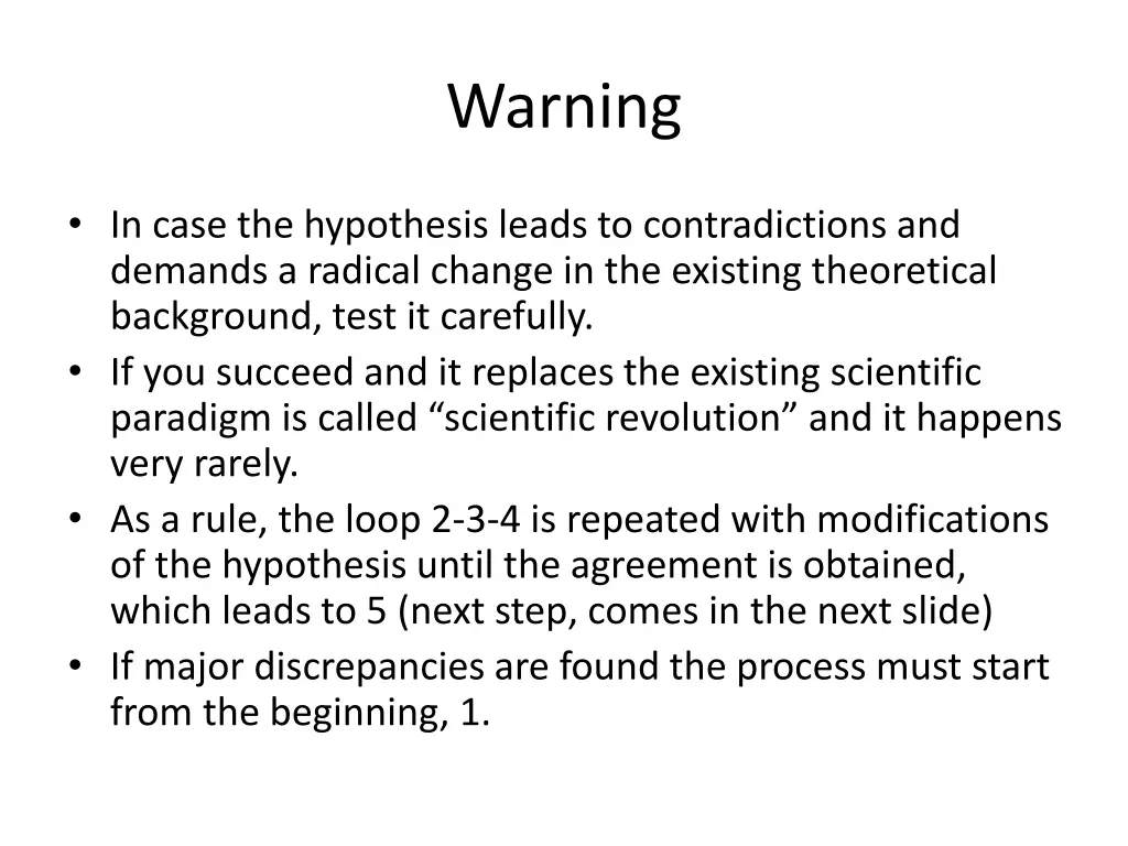 warning