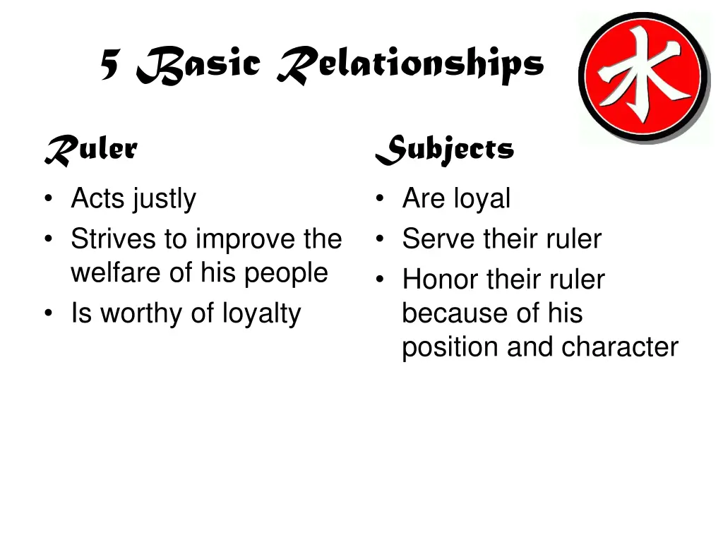 5 basic relationships 1
