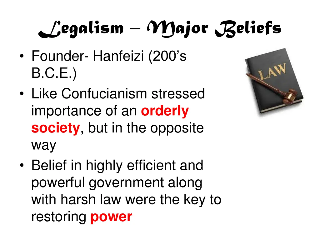 legalism major beliefs founder hanfeizi