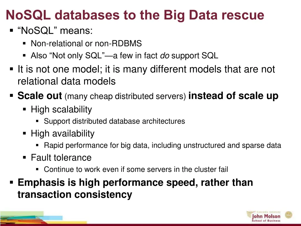 nosql databases to the big data rescue nosql