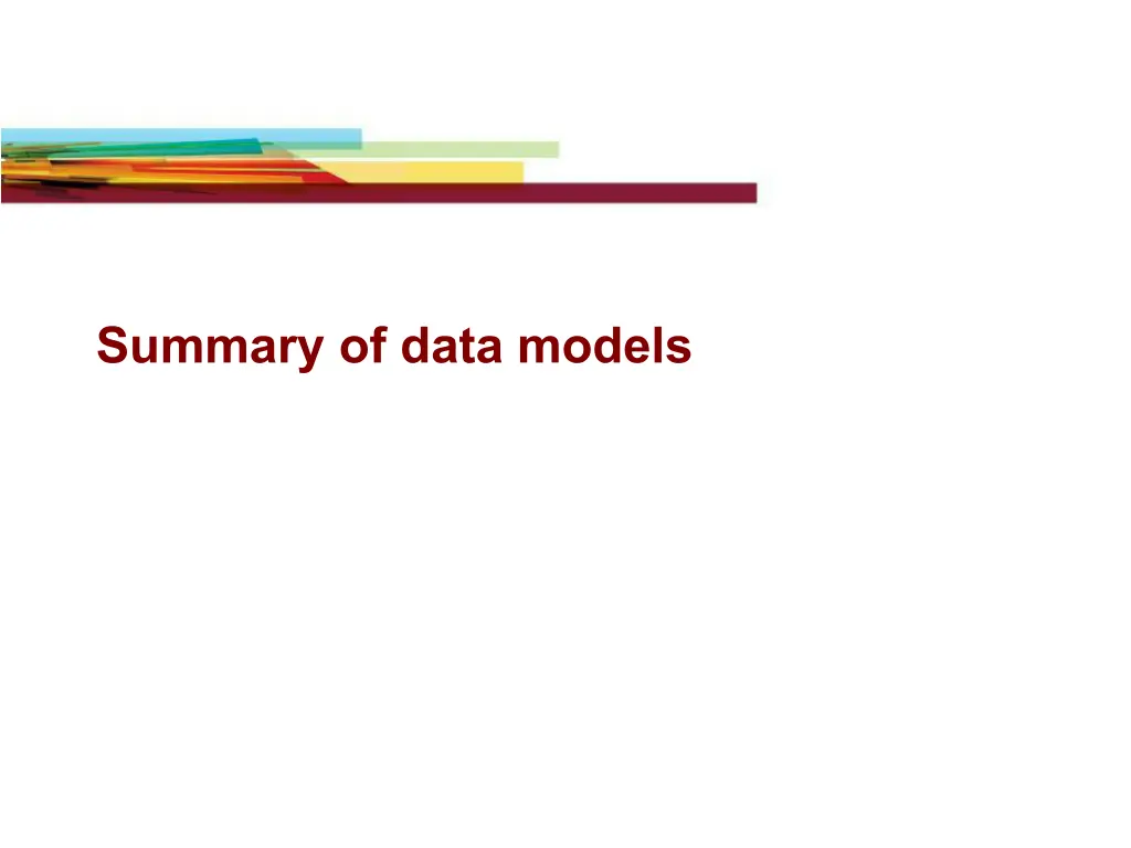 summary of data models