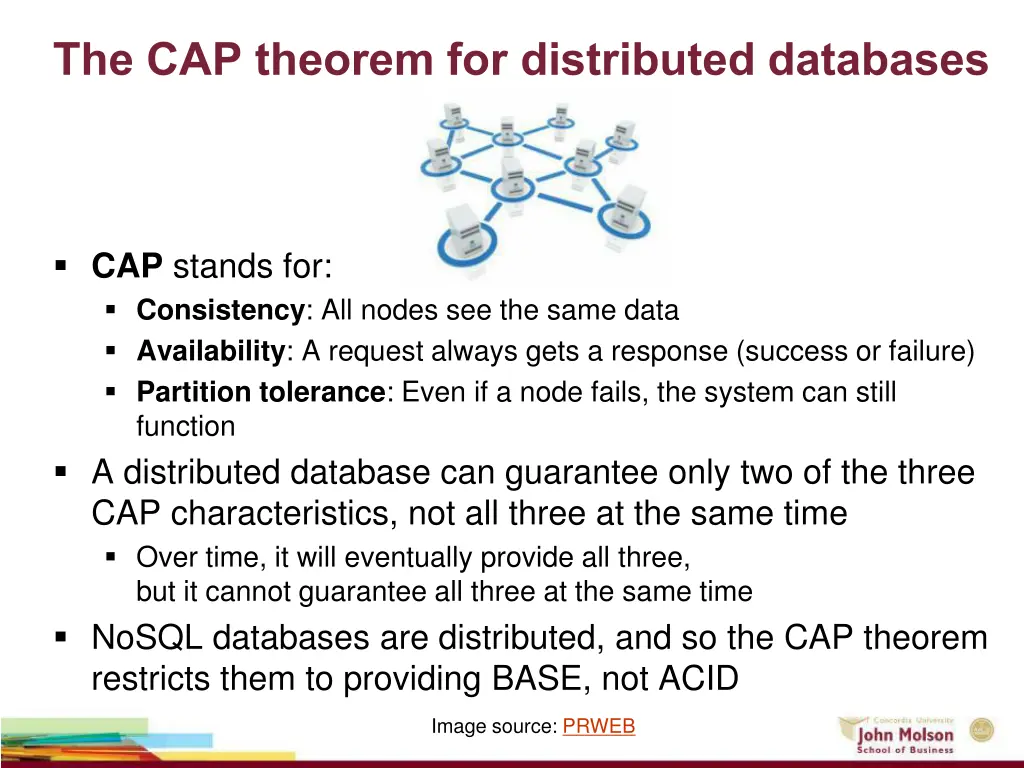 the cap theorem for distributed databases