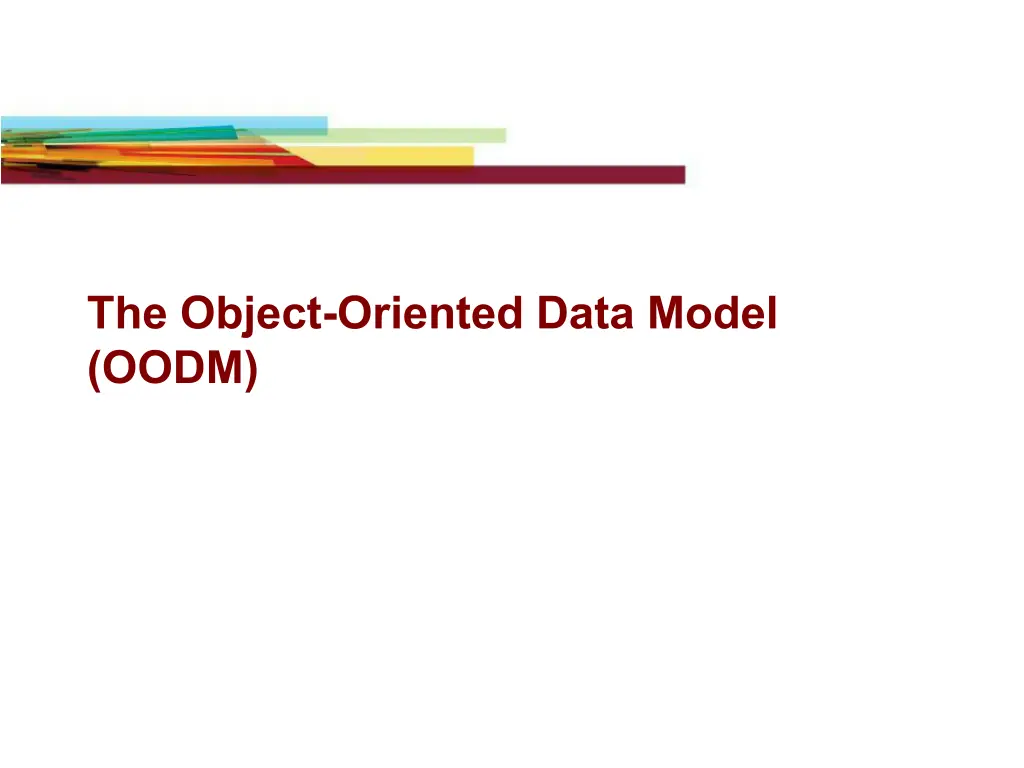 the object oriented data model oodm