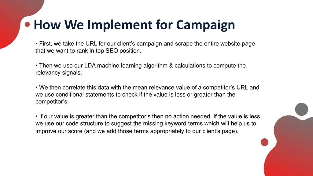 how we implement for campaign