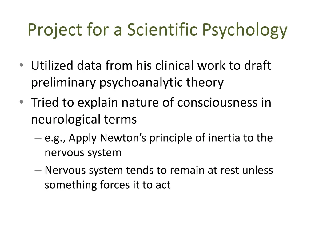 project for a scientific psychology