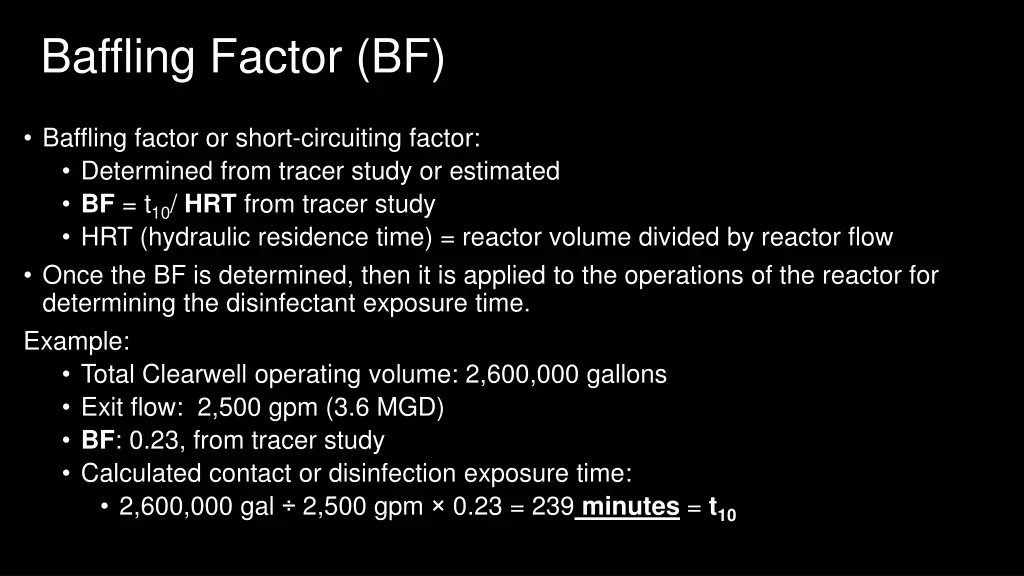 baffling factor bf