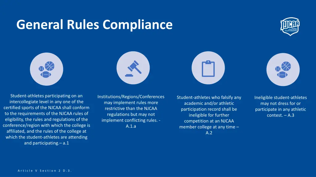 general rules compliance