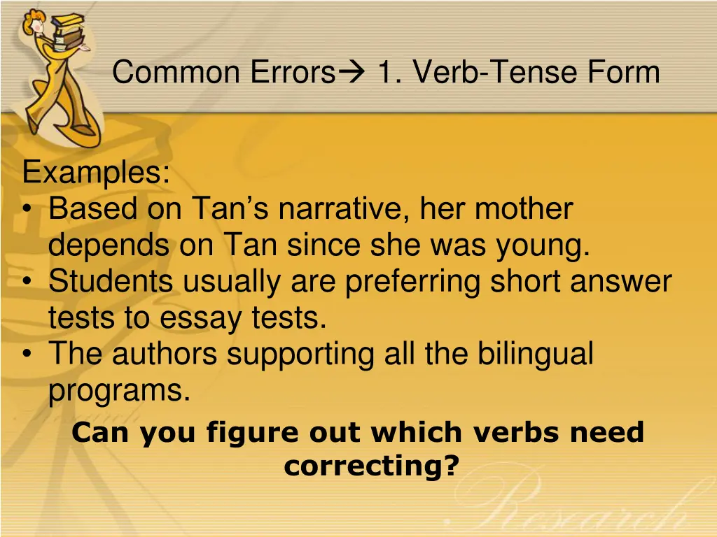 common errors 1 verb tense form