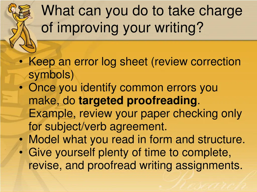 what can you do to take charge of improving your