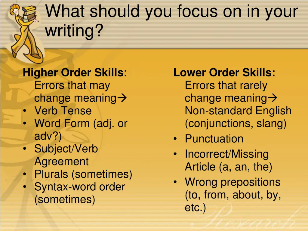 what should you focus on in your writing