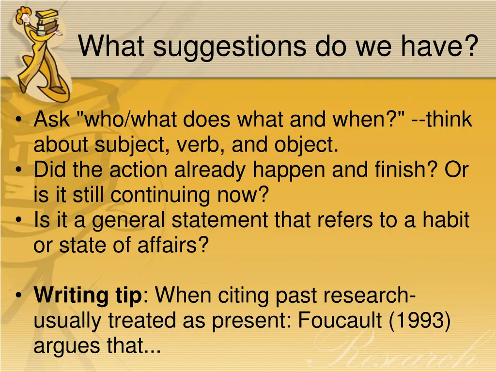 what suggestions do we have