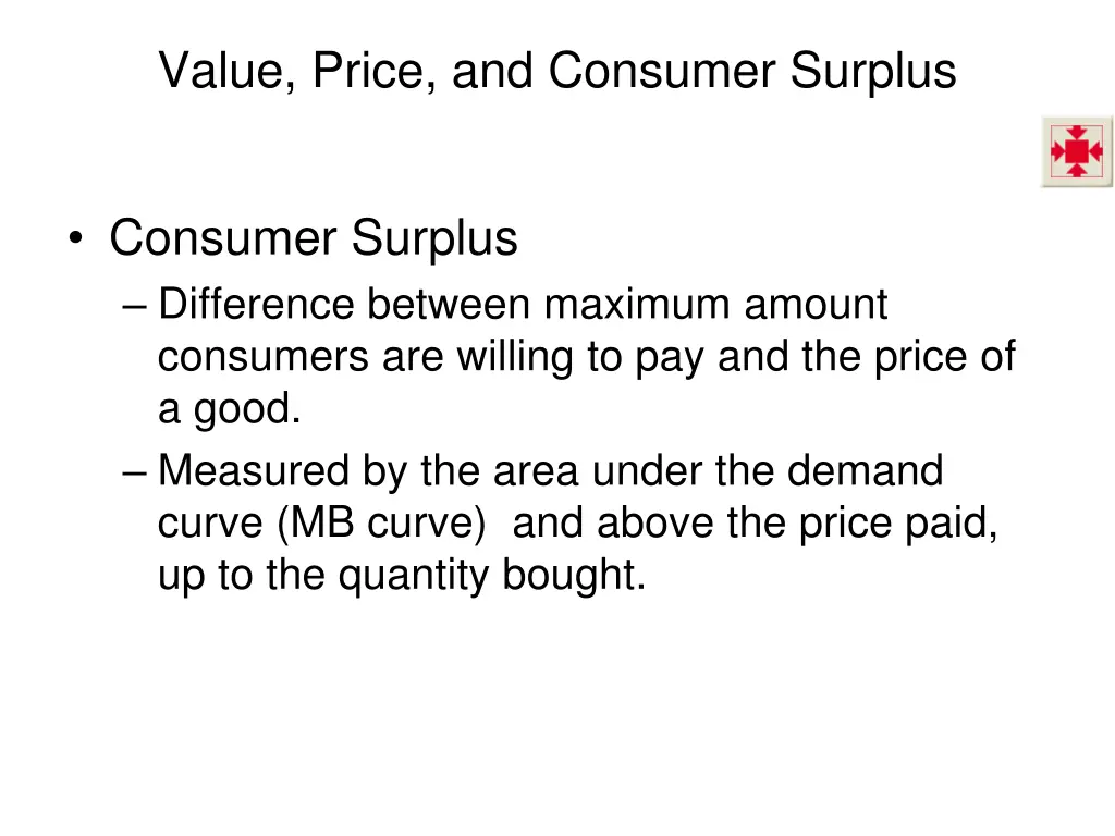 value price and consumer surplus