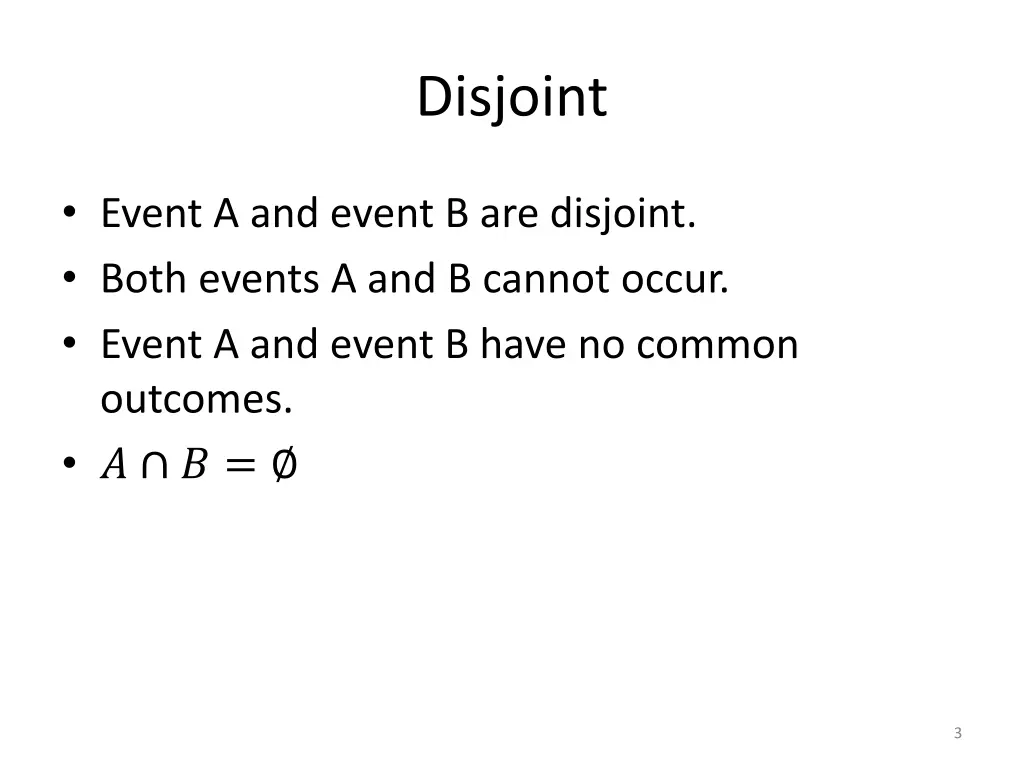 disjoint