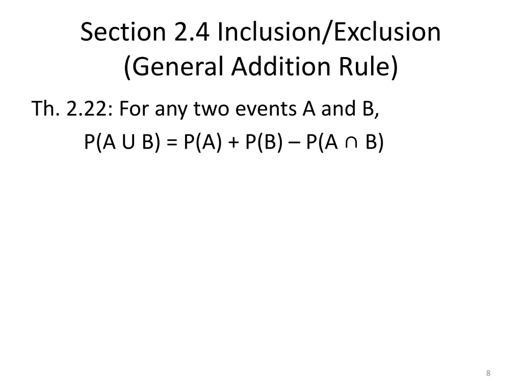 section 2 4 inclusion exclusion general addition