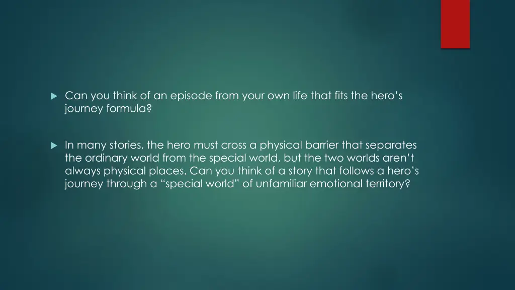can you think of an episode from your own life 1