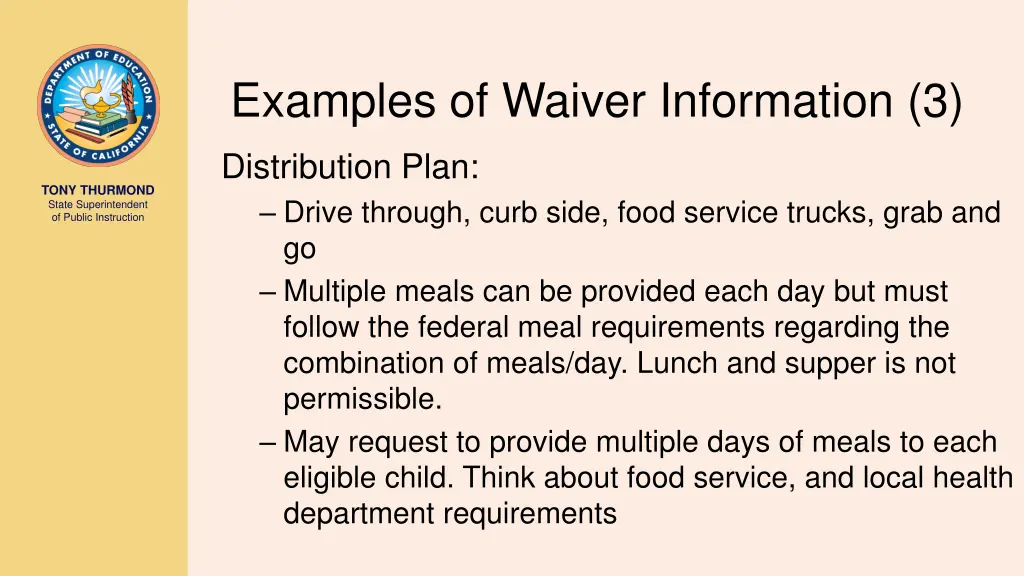 examples of waiver information 3
