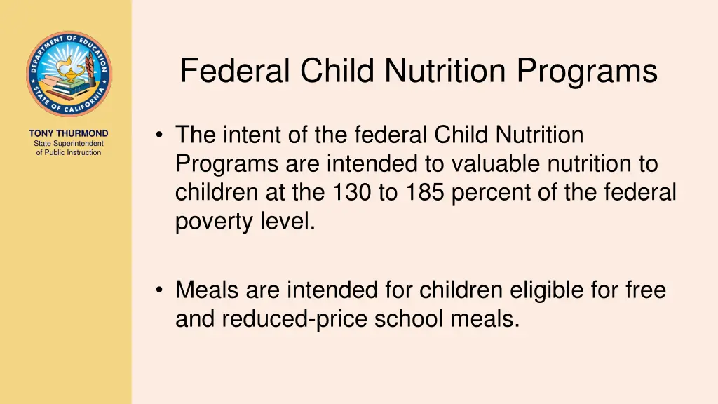 federal child nutrition programs