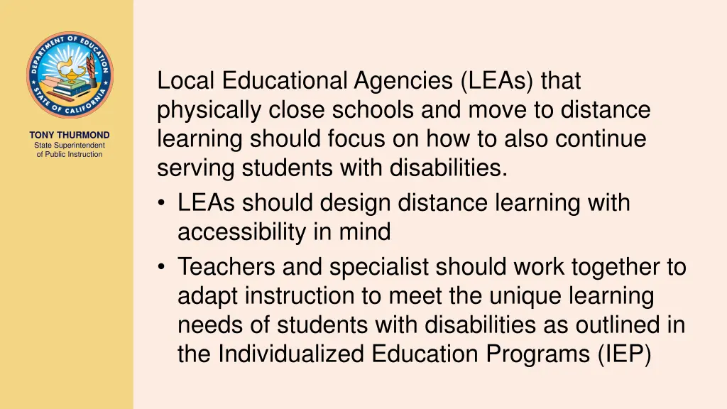 local educational agencies leas that physically