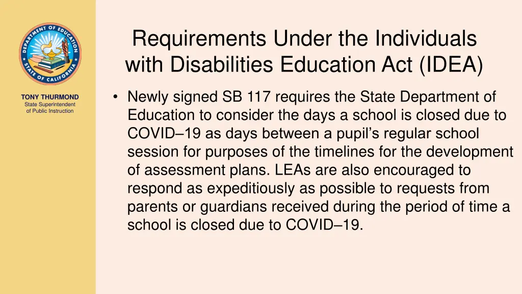 requirements under the individuals with 1