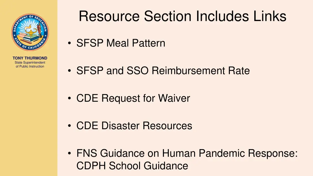 resource section includes links