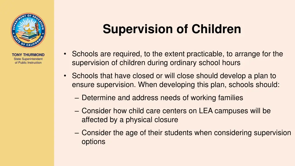 supervision of children