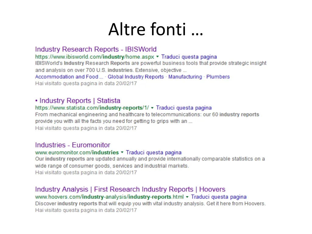 altre fonti