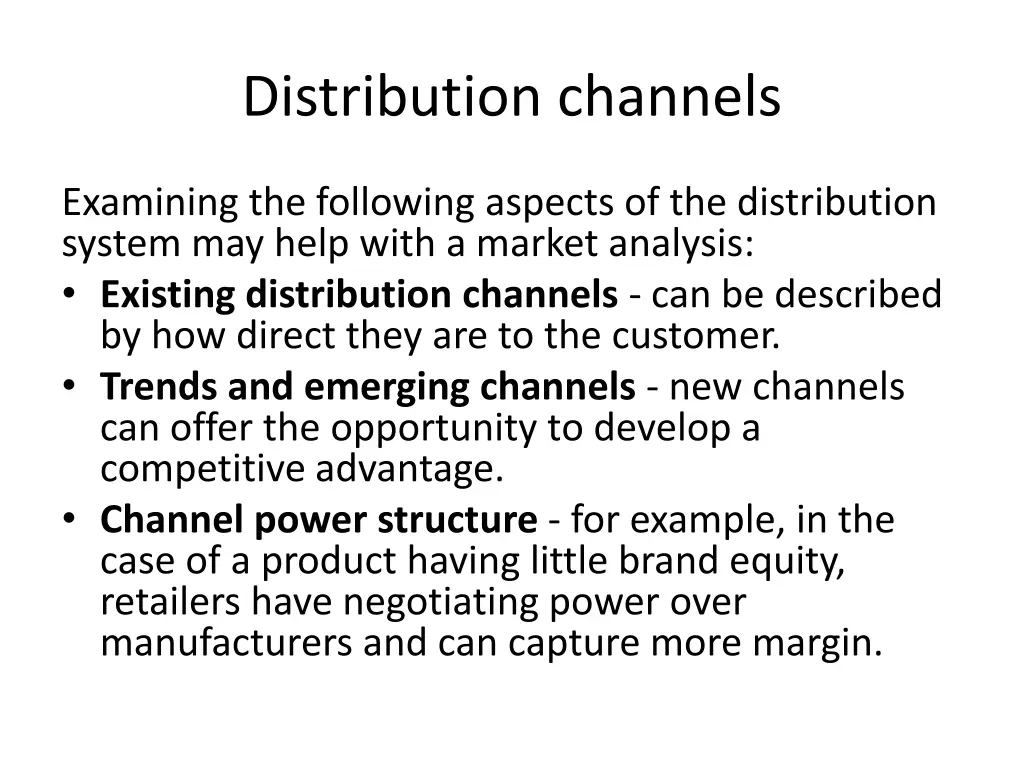 distribution channels