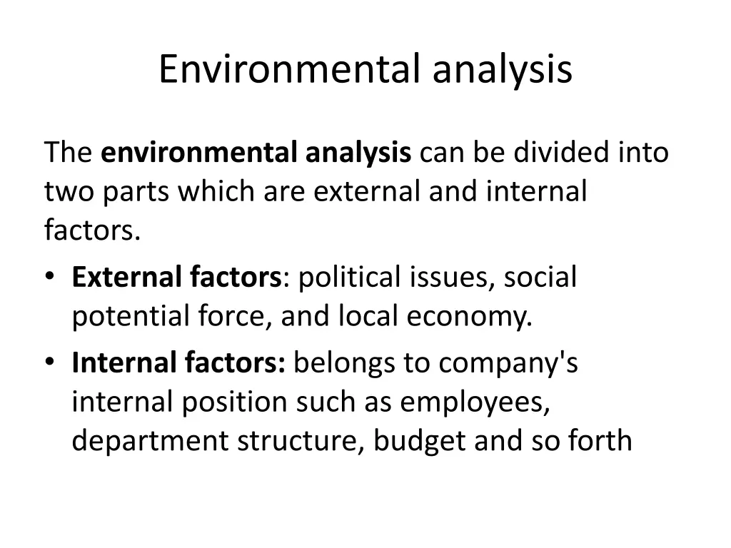 environmental analysis
