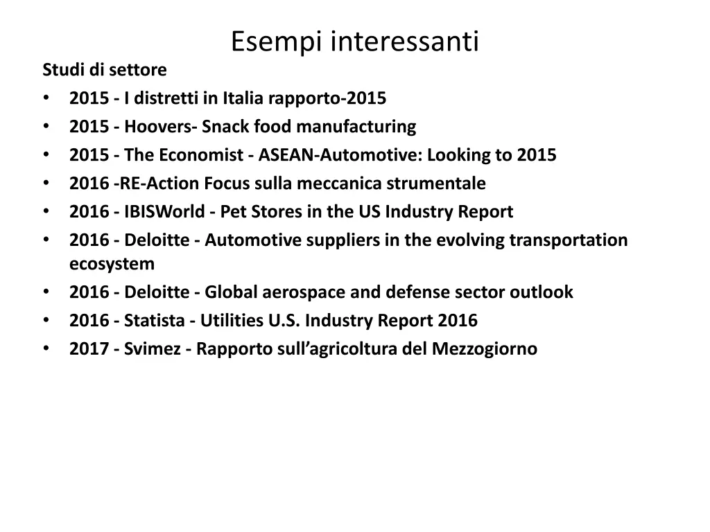 esempi interessanti