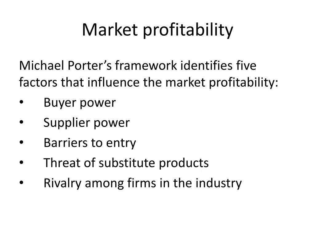 market profitability