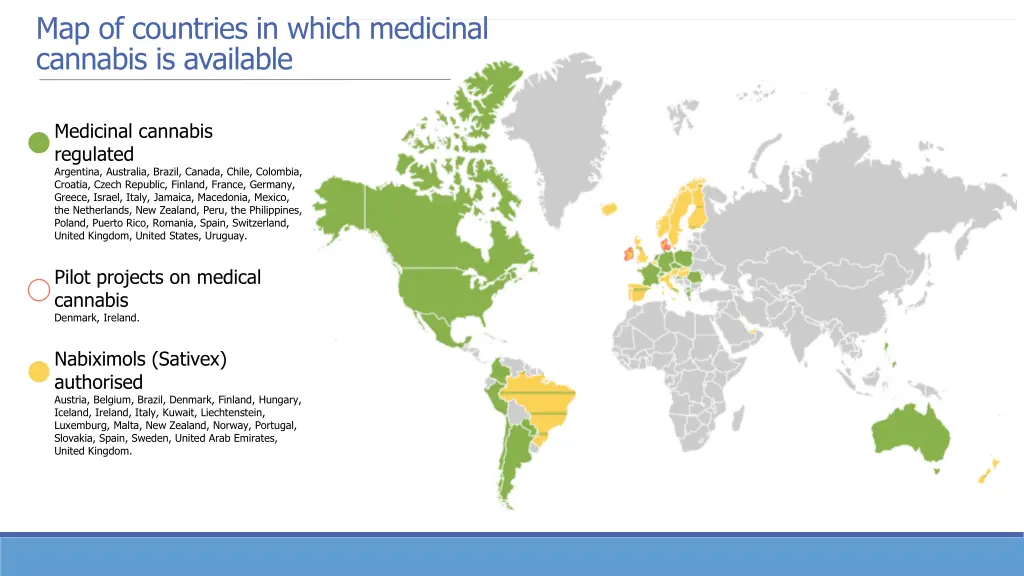 map of countries in which medicinal cannabis