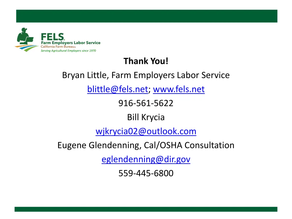 serving agricultural employers since 1970 7
