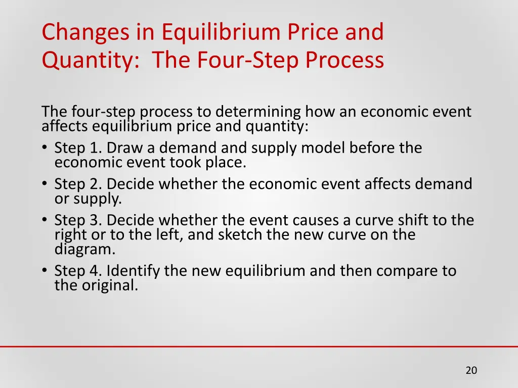 changes in equilibrium price and quantity