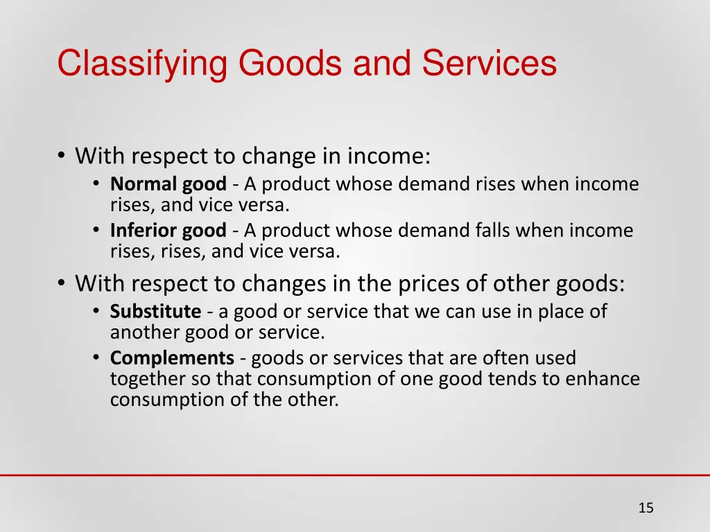 classifying goods and services