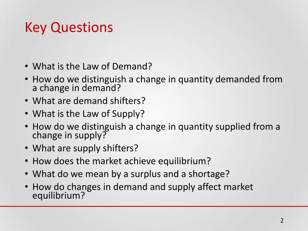 key questions