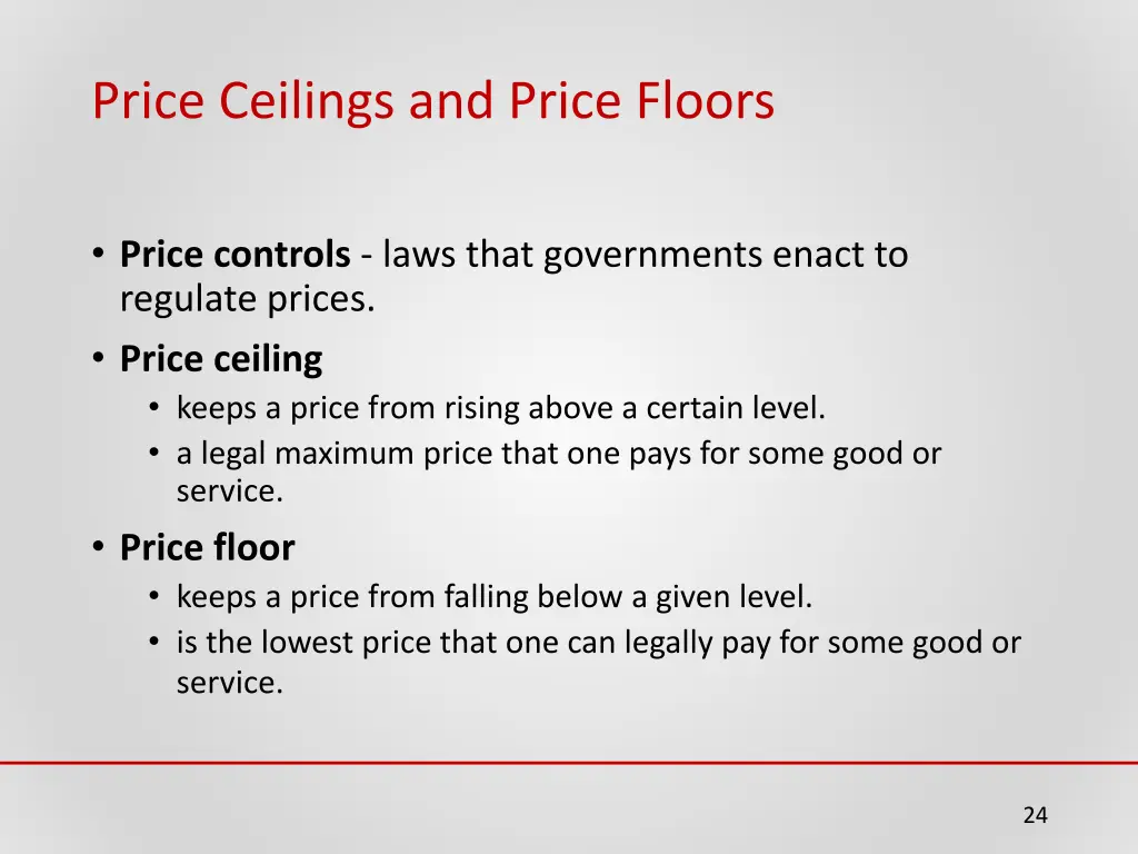price ceilings and price floors