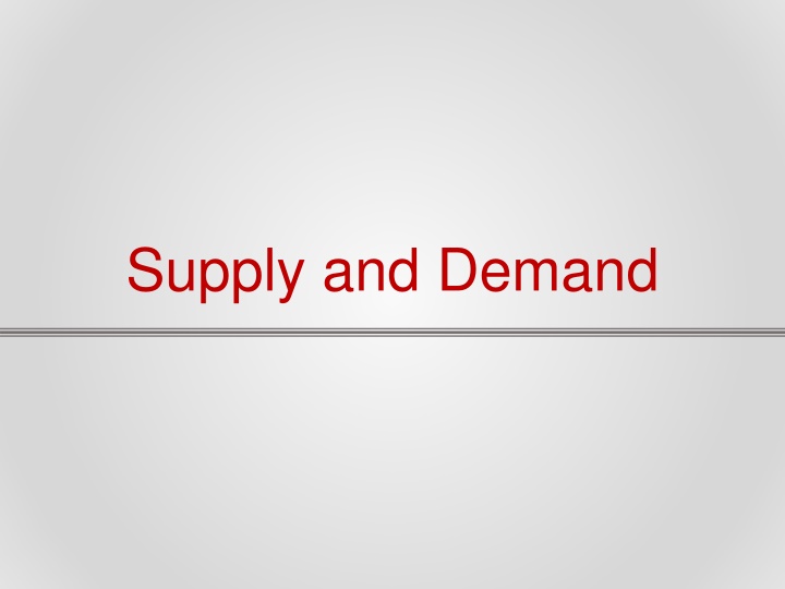 supply and demand