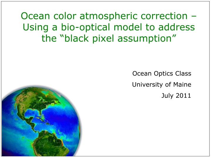 ocean color atmospheric correction using