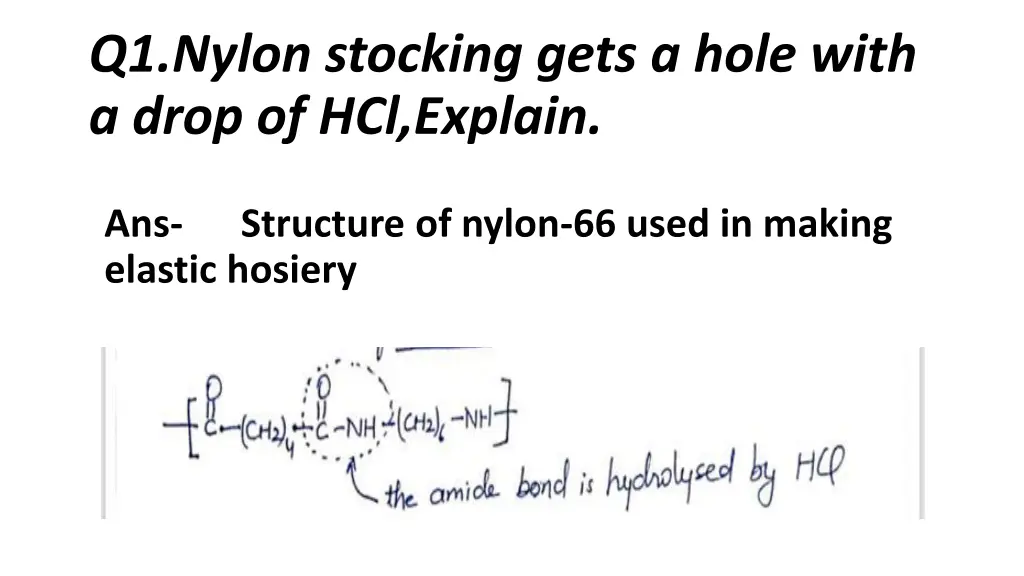 q1 nylon stocking gets a hole with a drop