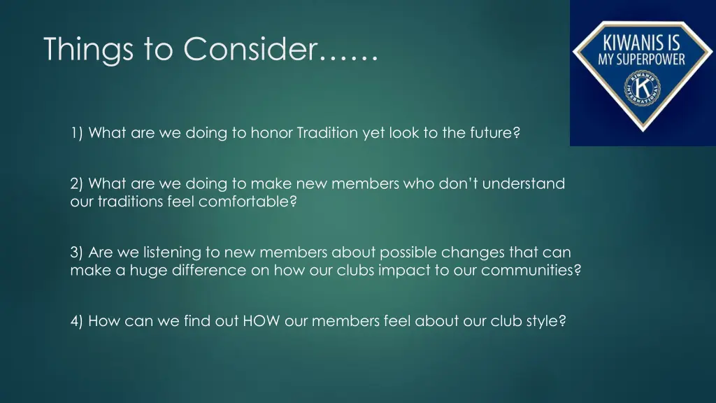 things to consider