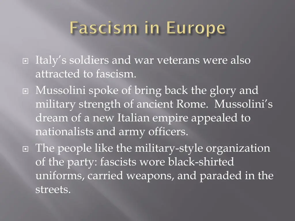 italy s soldiers and war veterans were also