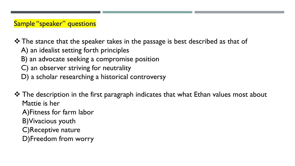 sample speaker questions