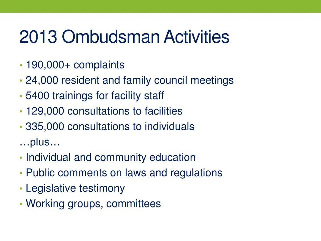 2013 ombudsman activities