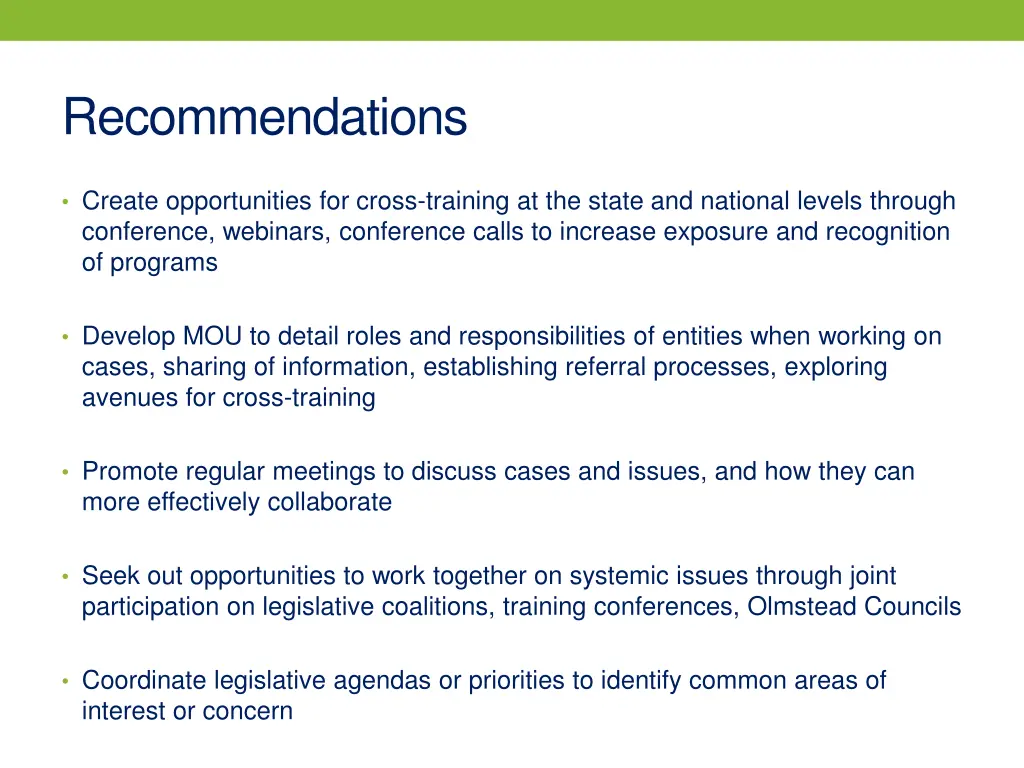 recommendations