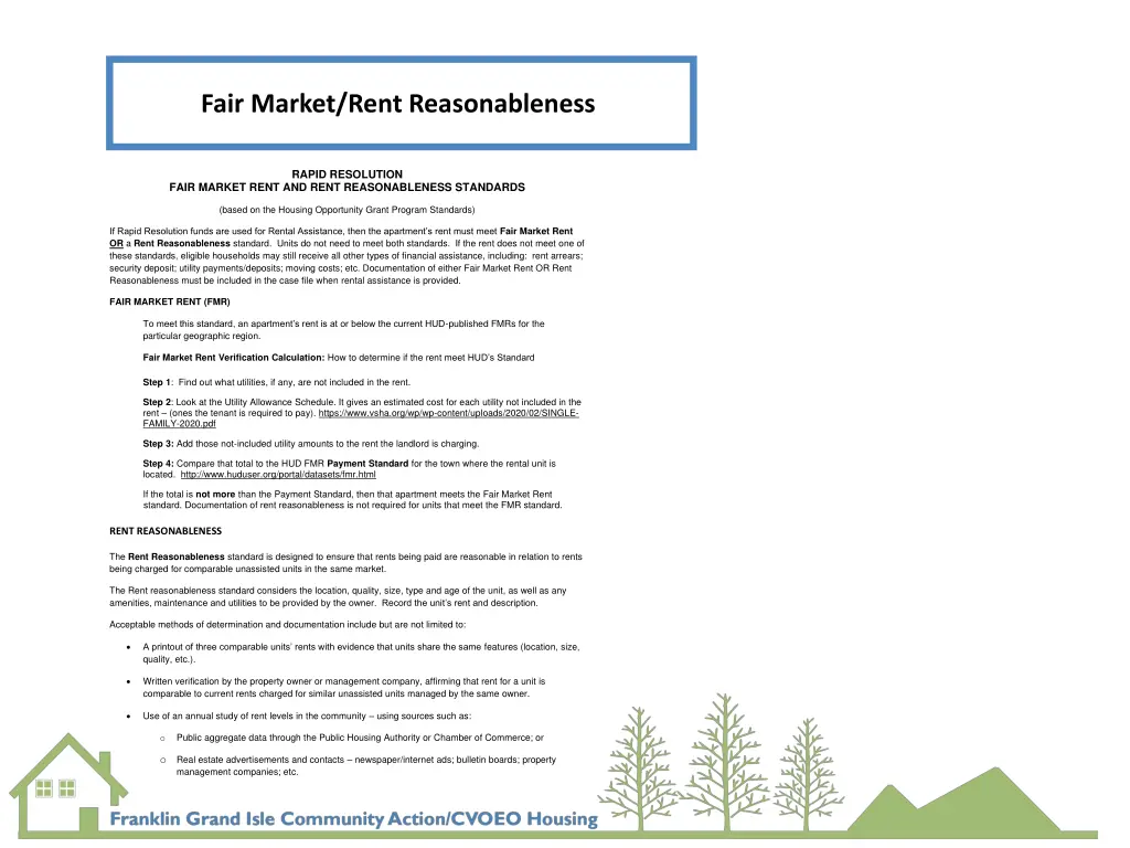 fair market rent reasonableness