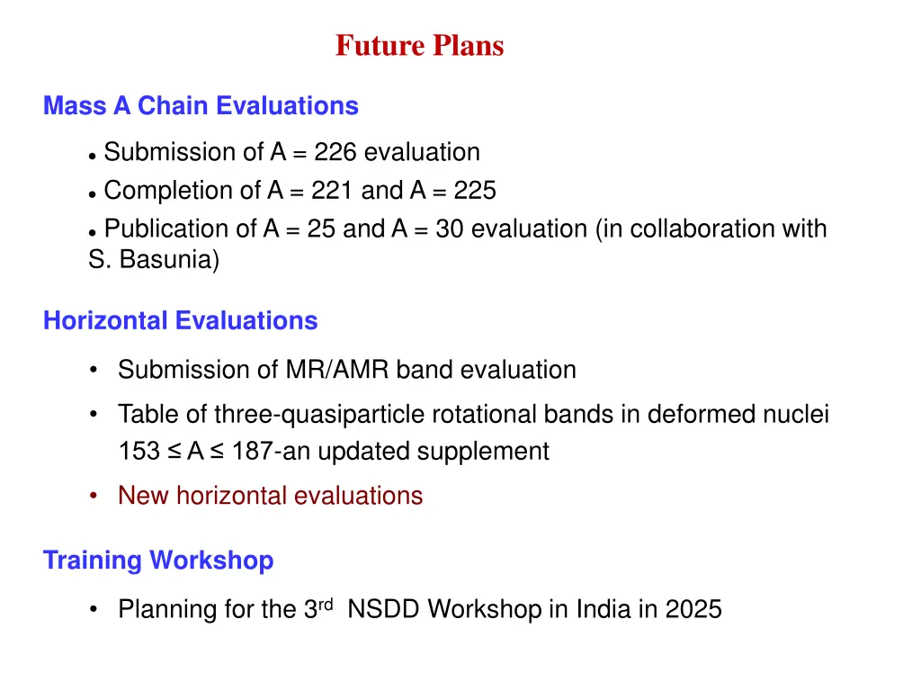 future plans