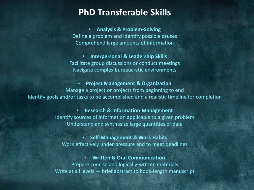 phd transferable skills